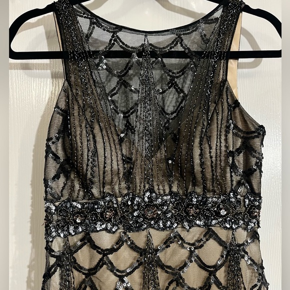 SUE WONG Black and Gold Beaded Dress - Picture 4 of 14